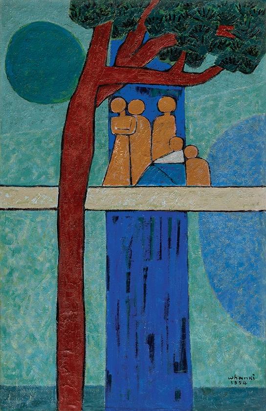 본문 이미지 - 김환기 Kim WhanKi 1913 - 1974 답교 Clair de Lune oil on canvas 100&times;65.1cm &#40;40&#41; | 1954 &#40;케이옥션 제공&#41;