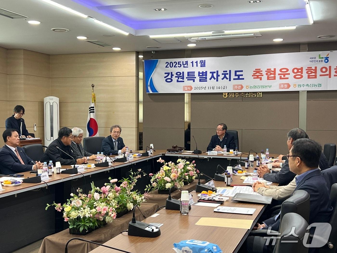 본문 이미지 - 강원농협·도축협운영협의회, 올해 6번째 회의 개최.&#40;농협 강원본부 제공. 재판매 및 DB금지&#41;/뉴스1