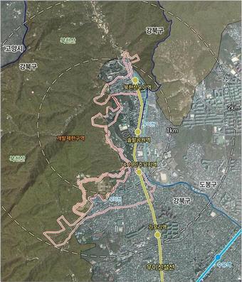 본문 이미지 - 4·19사거리  위치도 및 사업구상도 (서울시 제공) 뉴스1 ⓒ News1 