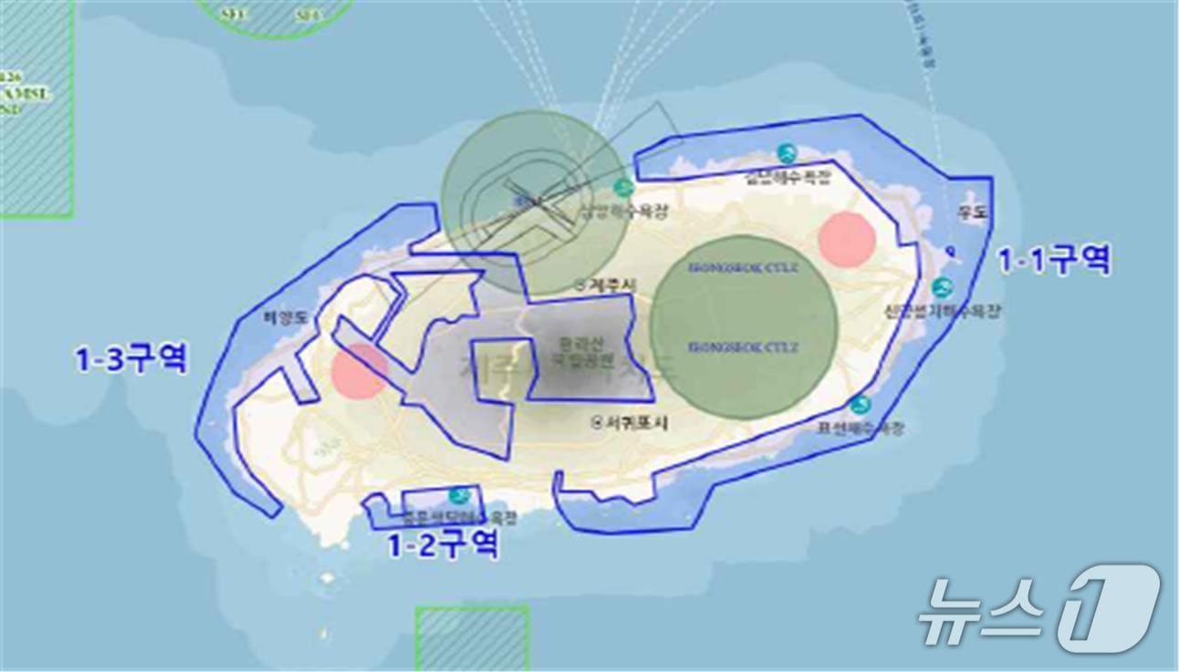 본문 이미지 - 제주 드론 특별자유화구역 세부 구역도.(제주특별자치도 제공, 재판매 및 DB 금지)