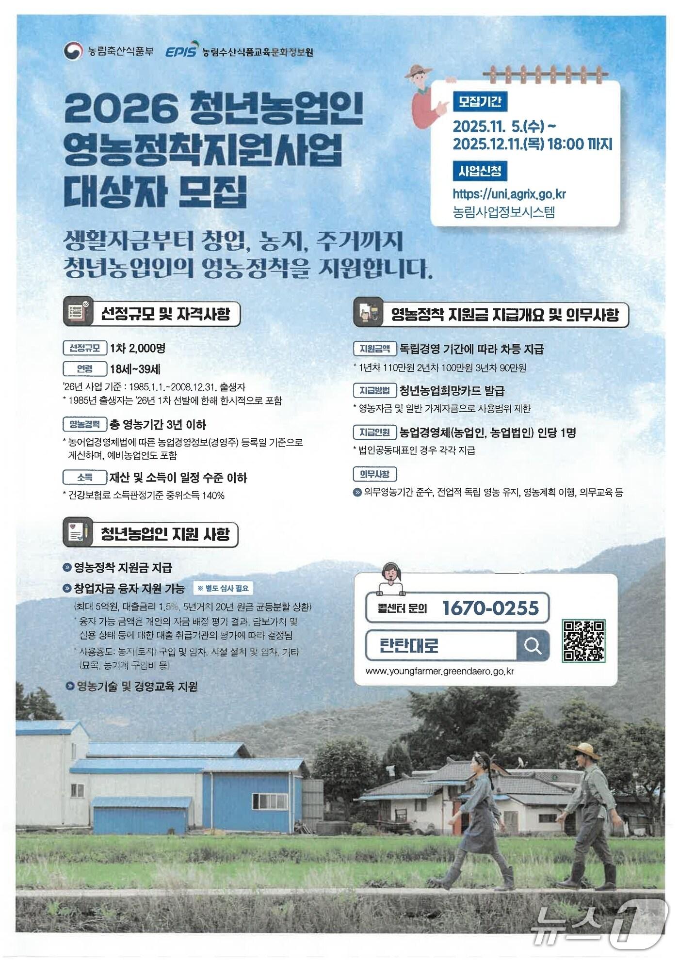 본문 이미지 - 청년농업인 영농정착지원사업 포스터/뉴스1