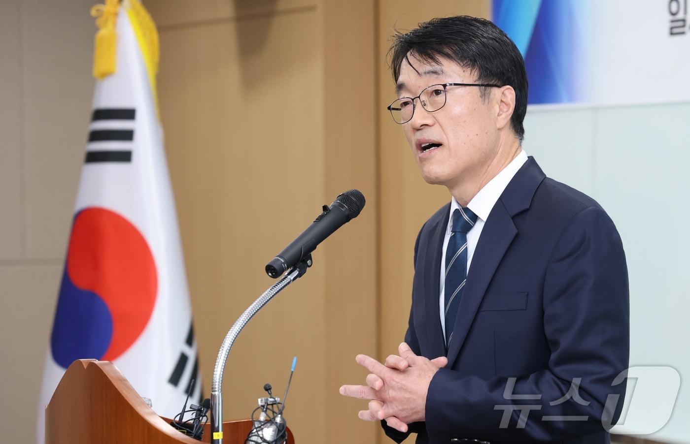 한삼석 국민권익위원회 부위원장이 17일 오전 세종시 정부세종청사에서 열린 취임식에 참석하여 취임사를 하고 있다. 2025.11.17/뉴스1 ⓒ News1 김기남 기자