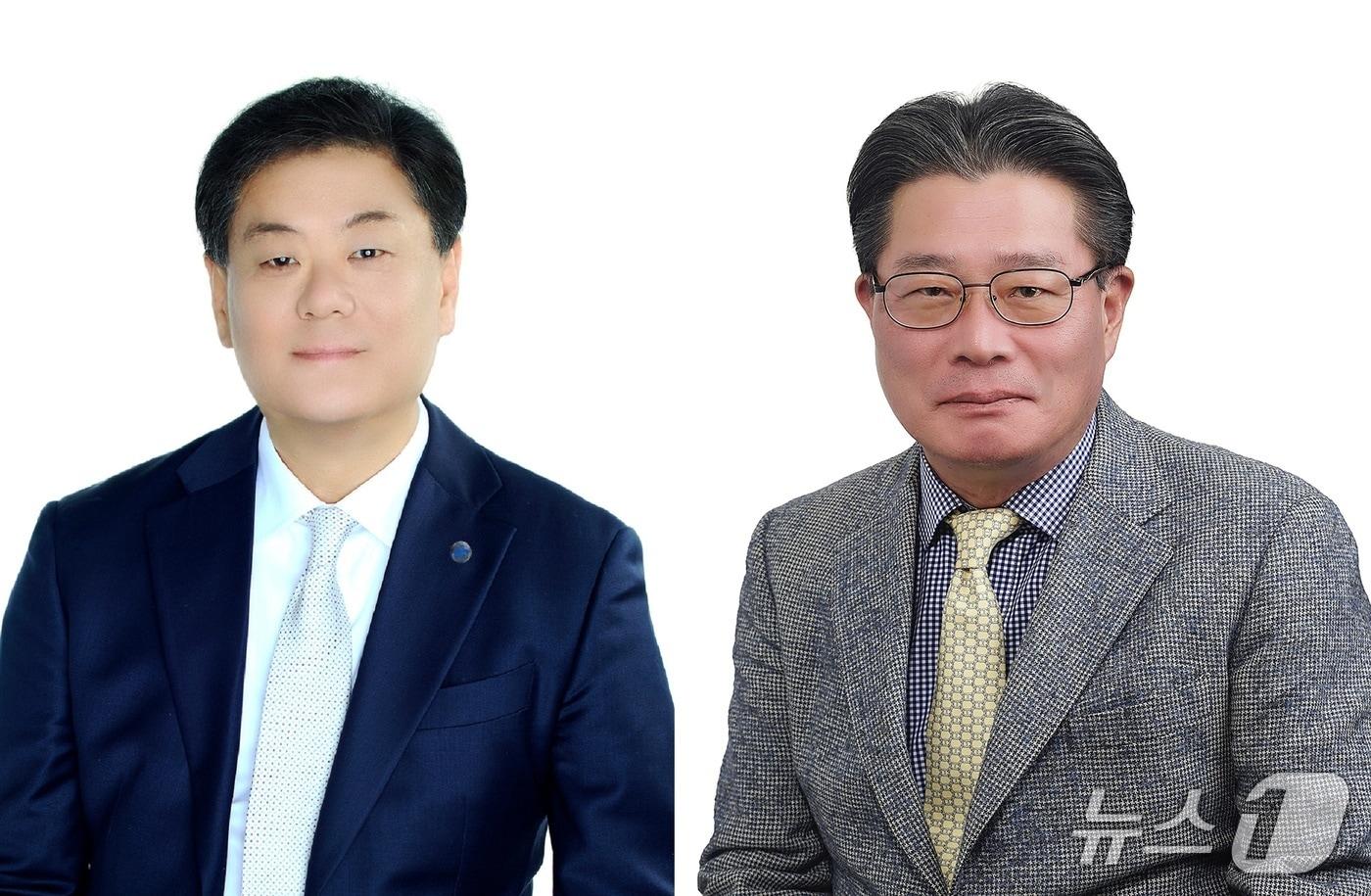 김우성 KBS 부사장&#40;왼쪽&#41;과 오정훈 연합뉴스 프랑스어뉴스 기자. &#40;서강언론인동문회 제공&#41;