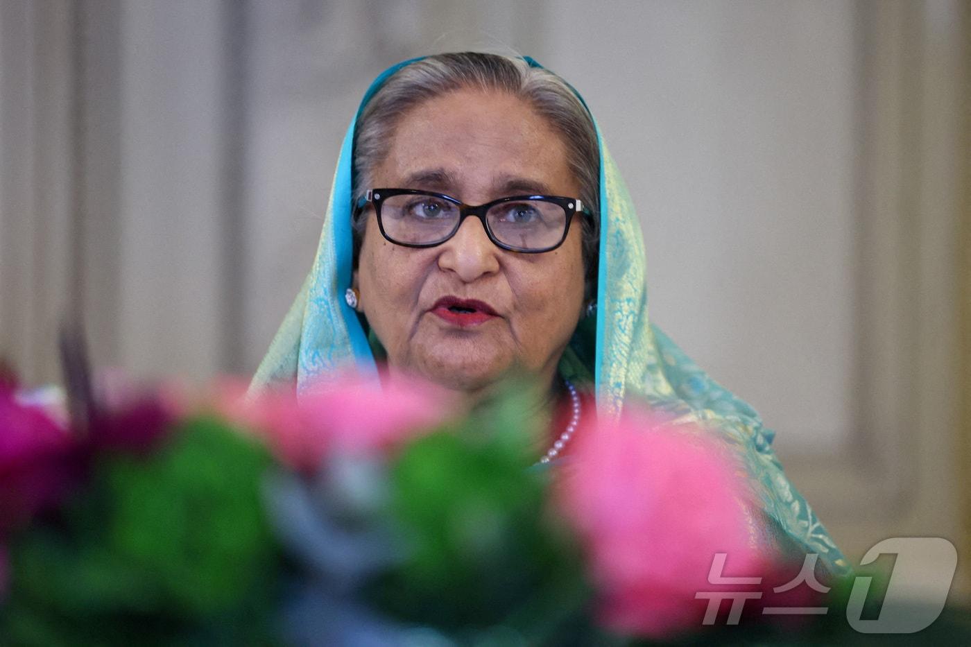 셰이크 하시나 전 방글라데시 총리. 2024.2.17 ⓒ 로이터=뉴스1 ⓒ News1 강민경 기자