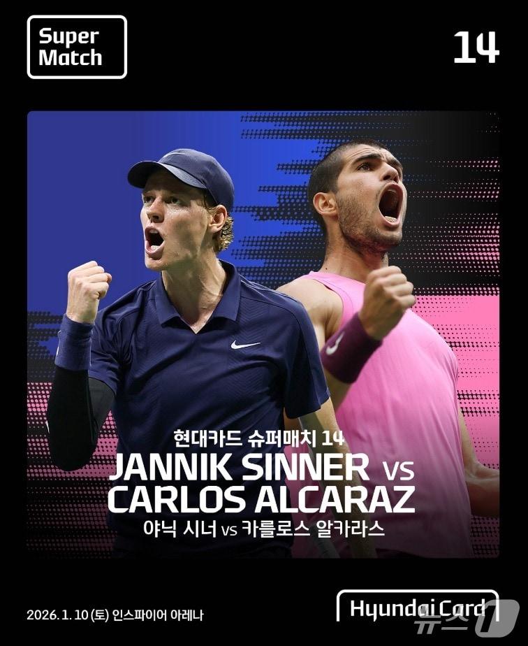 본문 이미지 - 18일 정오에 진행된 현대카드 회원 대상 선예매는 예매 시작 10분만에 준비된 수량 전체가 마감돼, &#39;현대카드 슈퍼매치 14 야닉 시너 VS 카를로스 알카라스&#39;에 대한 대한민국 테니스팬들의 뜨거운 호응을 증명했다./사진제공=현대카드