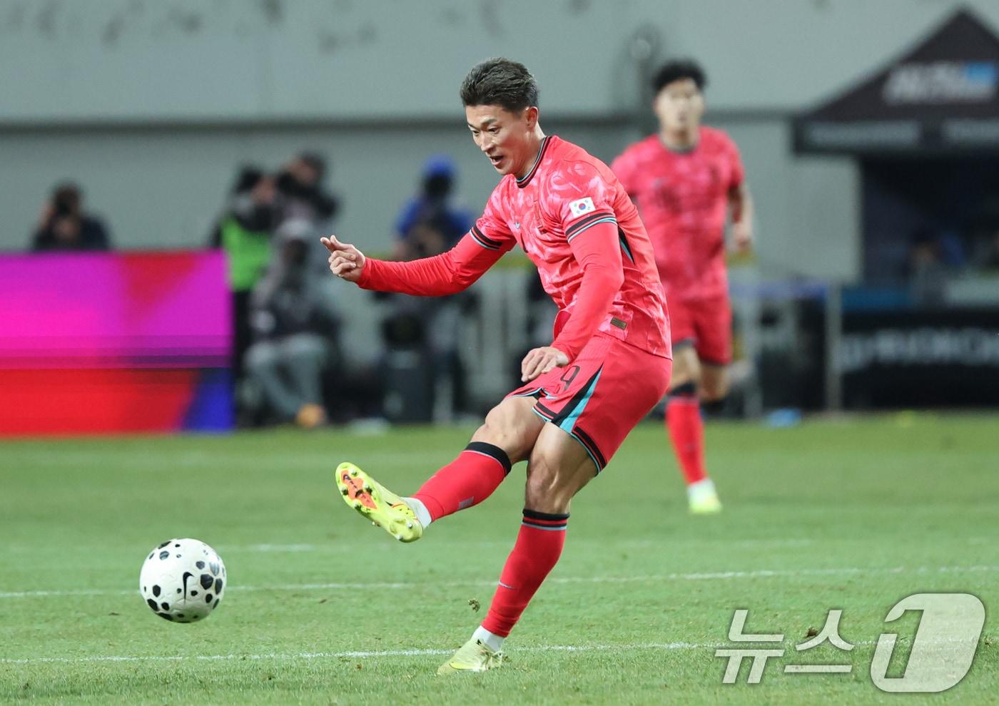 본문 이미지 - 국가대표 공격수 조규성. 2025.11.18 ⓒ 뉴스1 황기선 기자