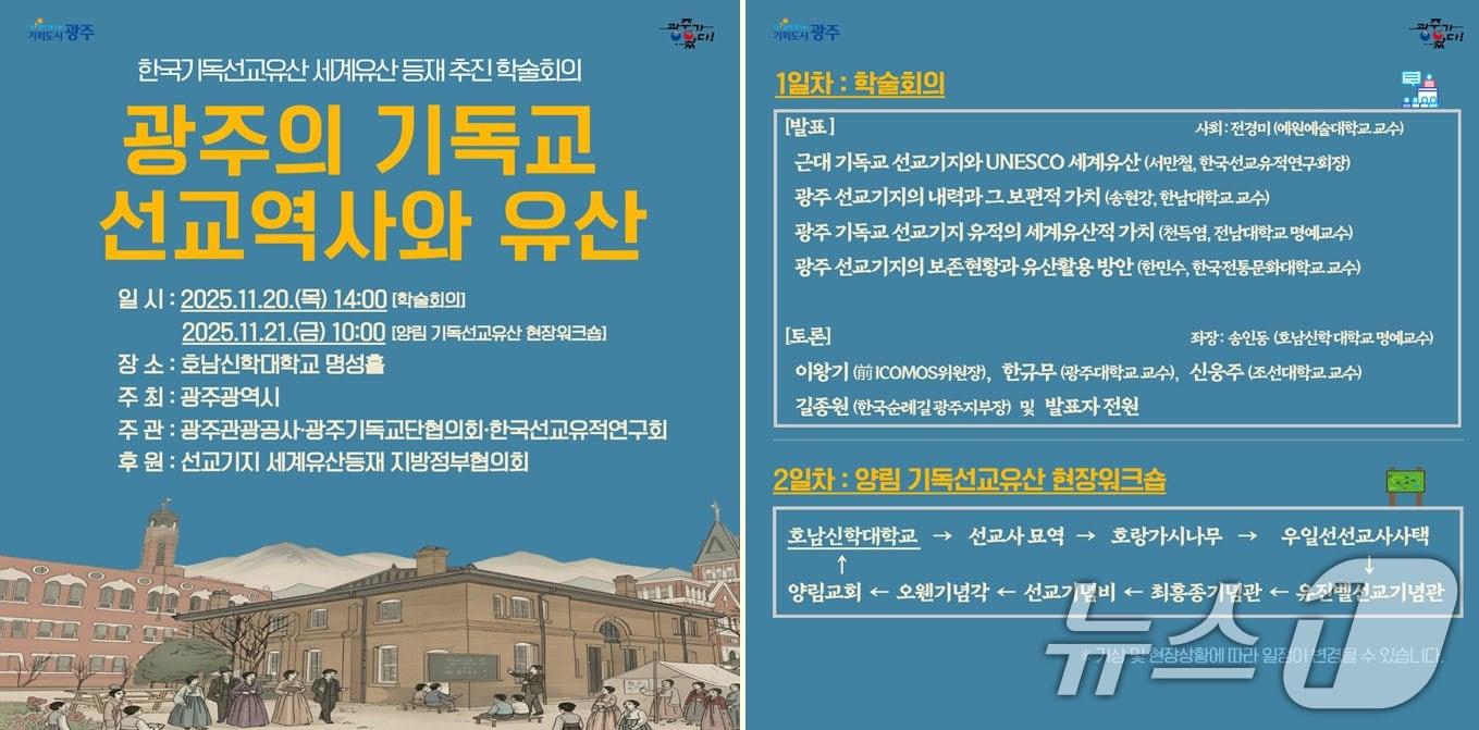 본문 이미지 - 한국기독선교유산 세계유산 등재 추진 학술회의.&#40;광주시 제공. 재판매 및 DB 금지&#41; 