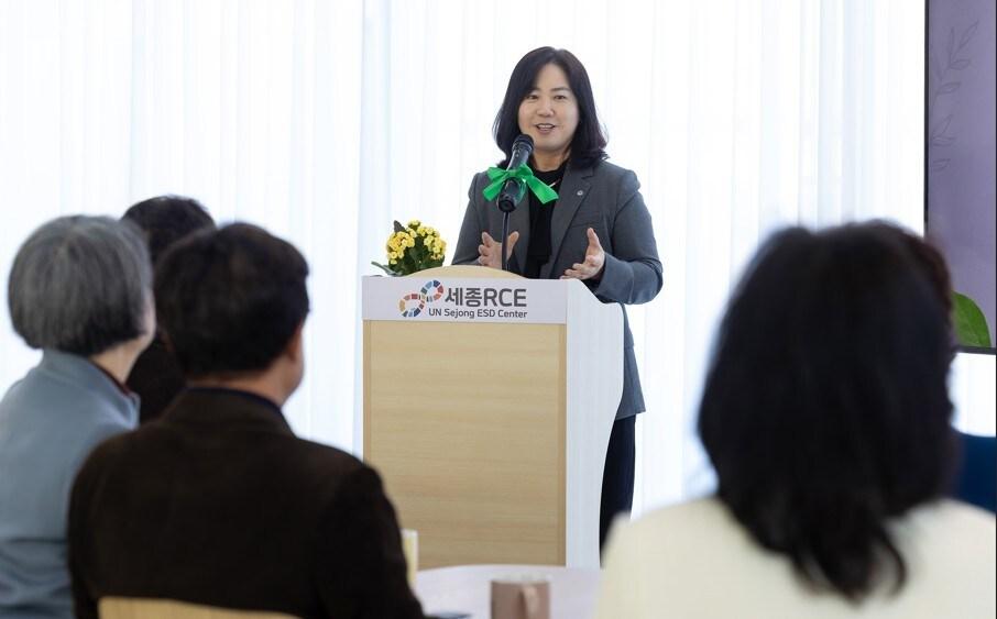 본문 이미지 - 세종 RCE 개소식에서 축사하는 구연희 세종교육감 권한대행.. &#40;세종교육청 제공. 재판매 및 DB 금지&#41;