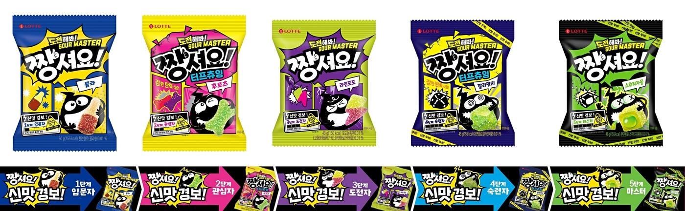 본문 이미지 - 롯데웰푸드 짱셔요 단계별 제품패키지.(롯데웰푸드 제공)