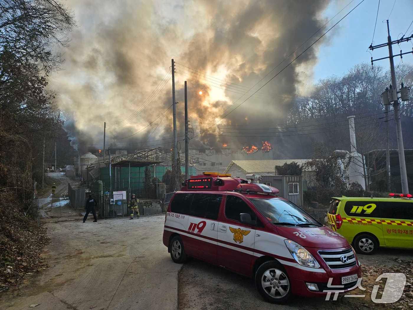 본문 이미지 - 강원 원주 지정면 간현리 돈사 화재현장.&#40;뉴스1 DB&#41;