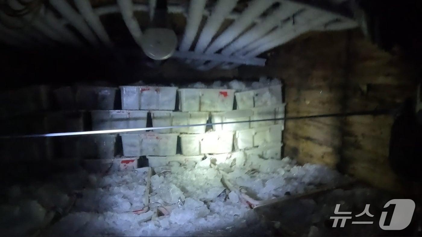 중국어선 비밀어창 내부 모습.(제주해경서 제공. 재판매 및 DB 금지)/뉴스1 