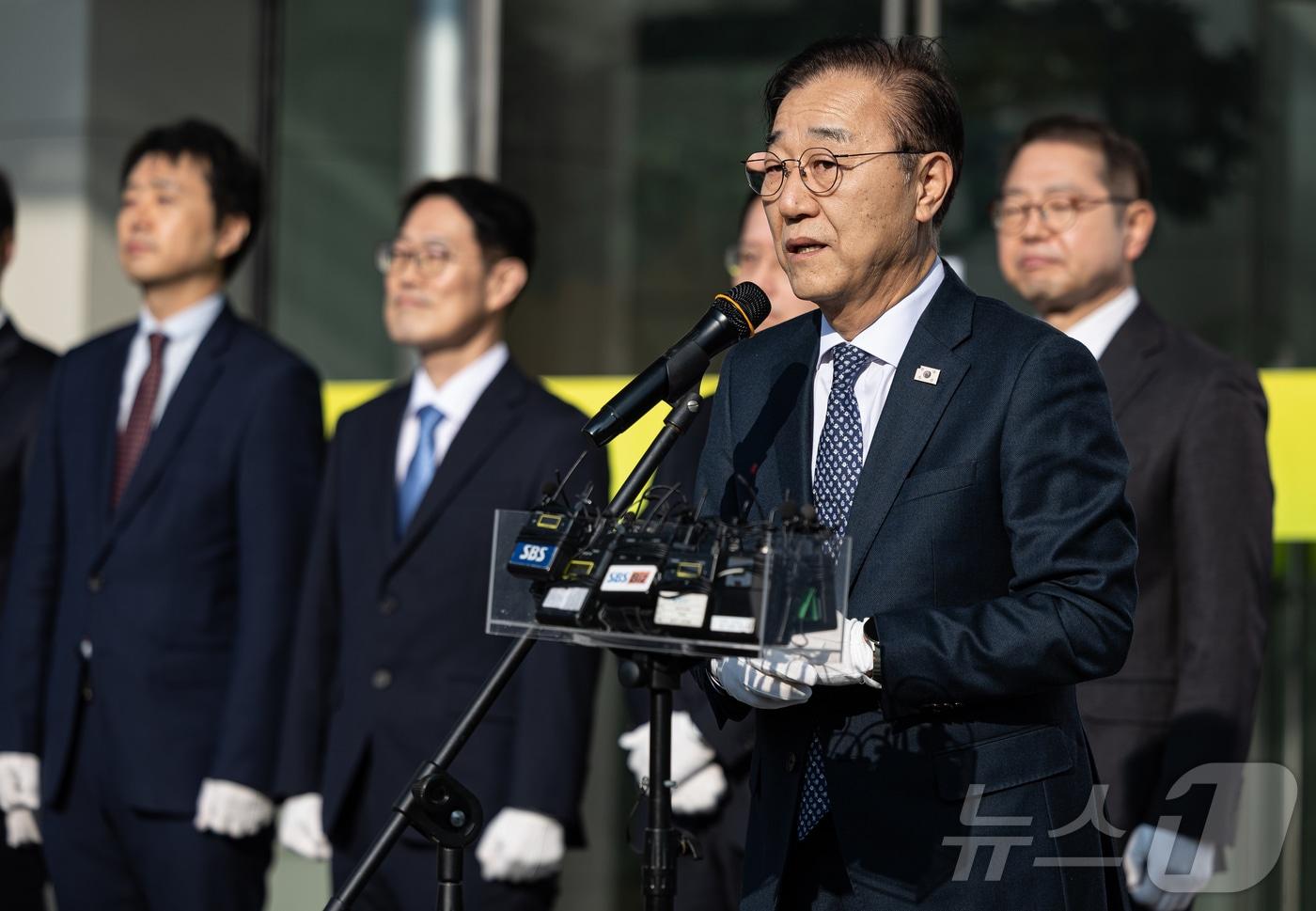 김윤덕 국토교통부 장관이 20일 서울 용산구 HJ중공업 본사에서 열린 LH 주택공급 특별추진본부 출범 현판식에서 축사를 하고 있다. 2025.11.20/뉴스1 ⓒ News1 이재명 기자