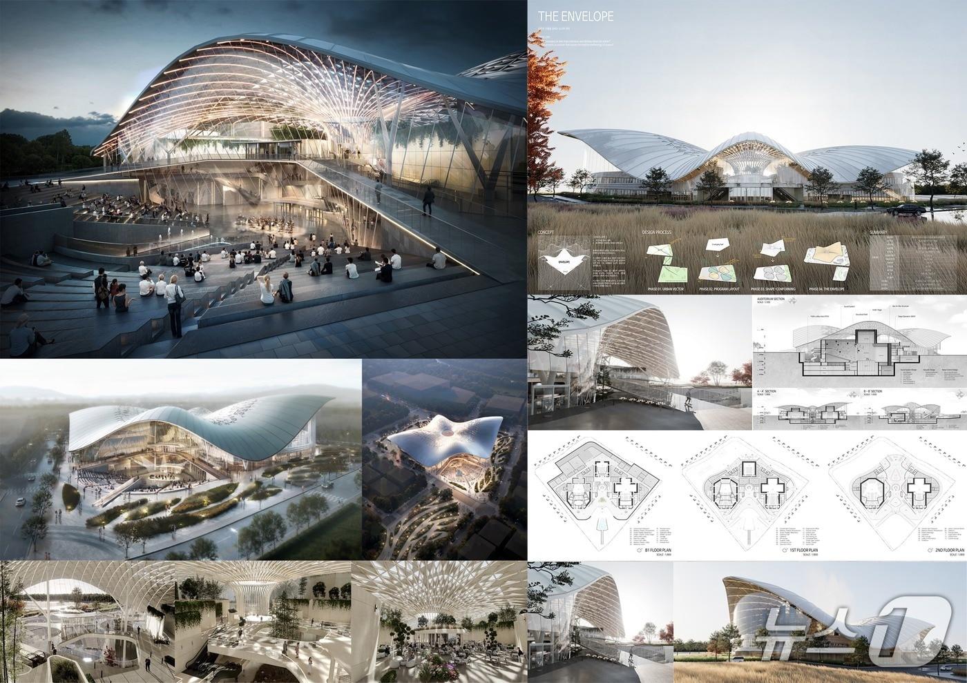 에이앤유디자인그룹건축사사무소·신성종합건축사사무소의 충북아트센터 기획디자인 당선작