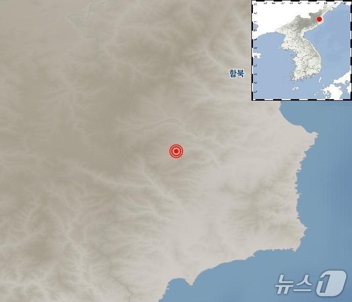 본문 이미지 - 20일 오후 9시 20분쯤 북한 함경북도 길주 북쪽 39㎞ 지역에서 규모 2.2 지진이 발생했다(기상청 제공).