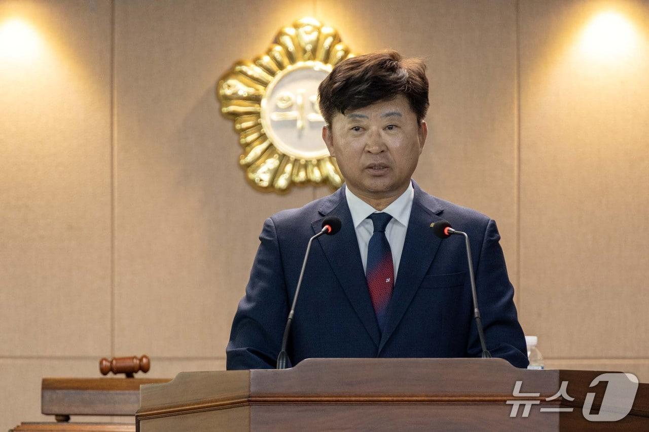 본문 이미지 - 최충진 대덕구청장이 시정연설을 하고 있다.(대덕구 제공. 재판매 및 DB금지)/뉴스1