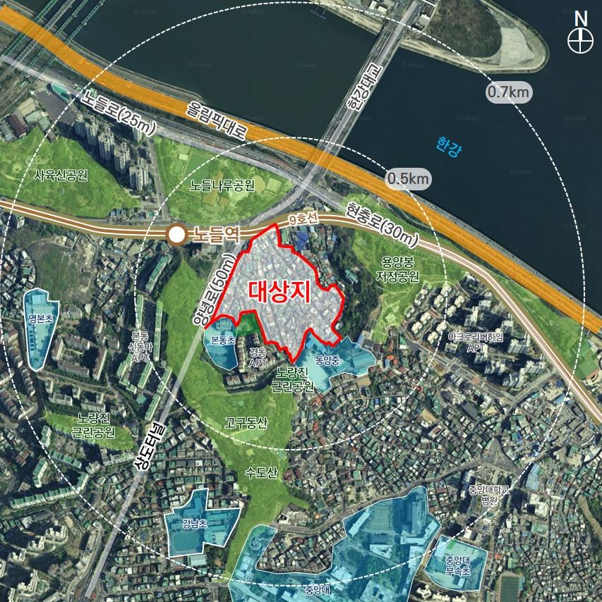 본문 이미지 - 동작구 본동 공공재개발 사업지 위치도(SH 제공)  뉴스1 ⓒ News1