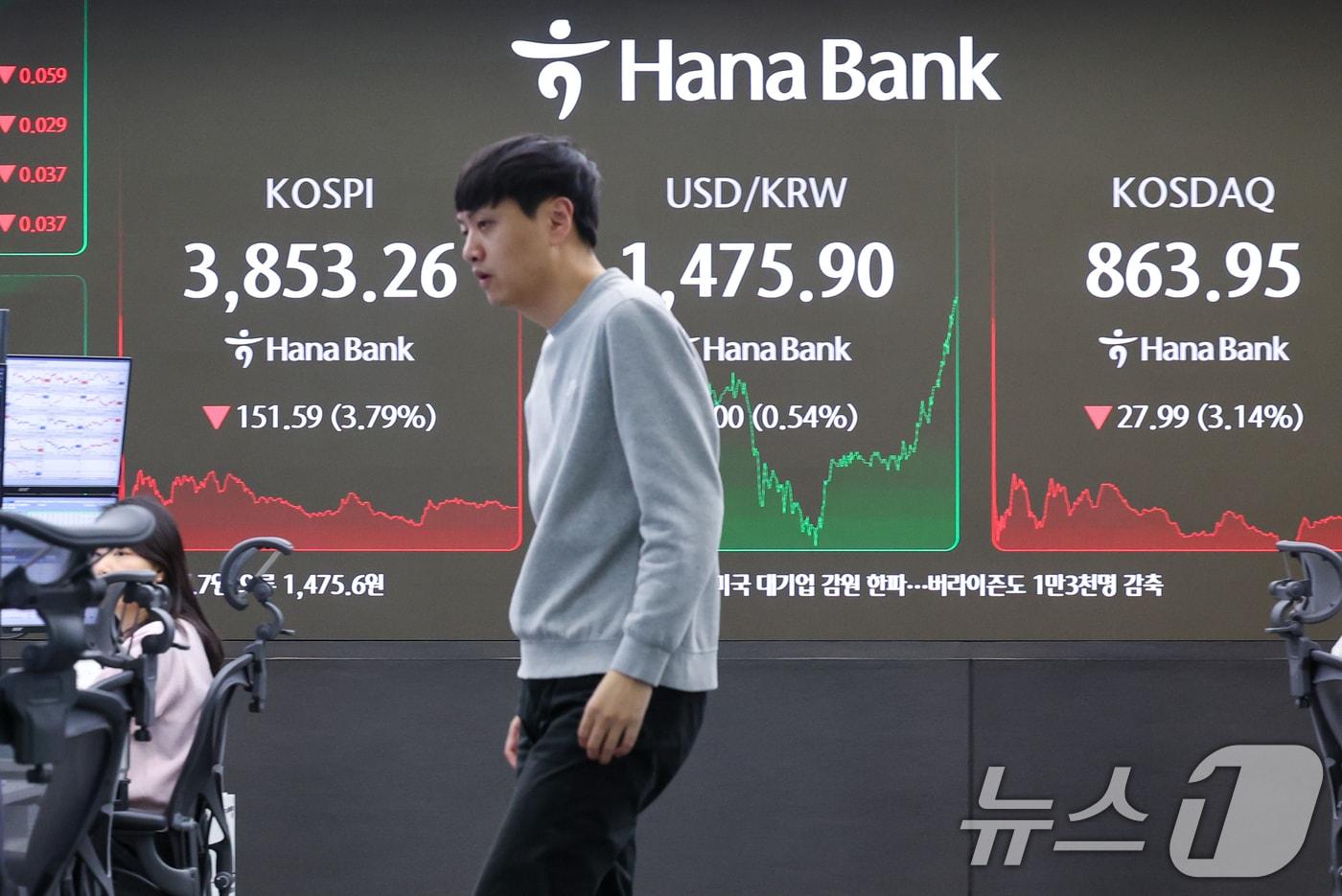 서울 중구 하나은행 본점 딜링룸. /뉴스1 ⓒ News1