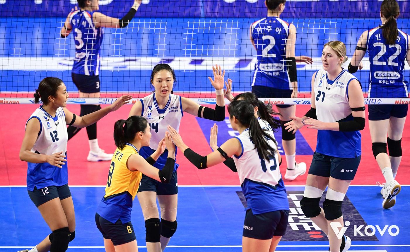 4연패 탈출에 성공한 현대건설. &#40;KOVO 제공&#41;