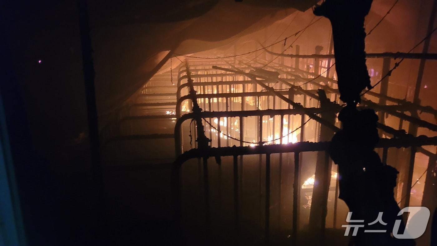 합천군 돈사 화재 현장(경남소방본부 제공. 재판매 및 DB금지). 2025.11.23