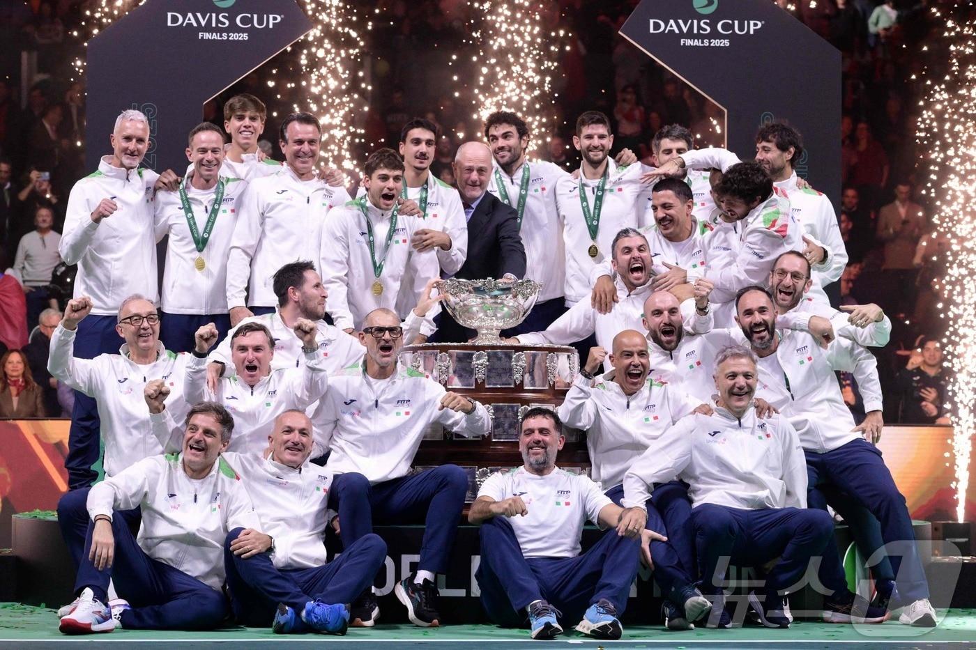 이탈리아가 스페인을 꺾고 데이비스컵 3년 연속 우승을 차지했다. ⓒ AFP=뉴스1