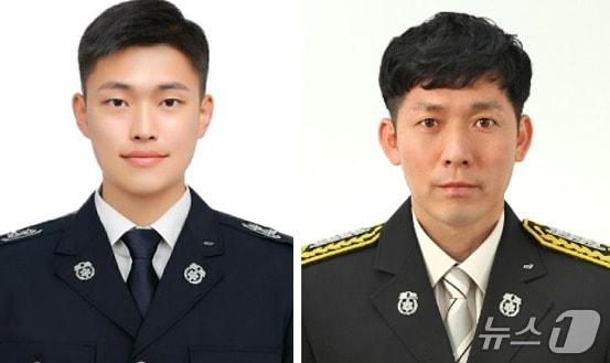 본문 이미지 - 최준영 북부소방서 소방사(왼쪽)과 이준호 나주소방서 소방위(오른쪽)의 모습.