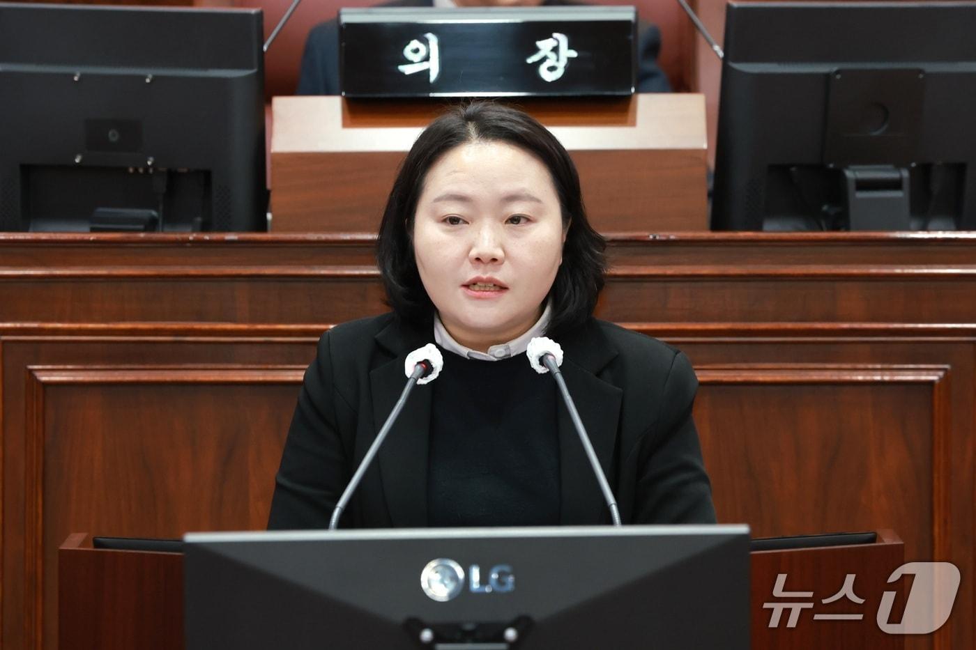  송수연 제천시의회 의원의 5분 자유발언.&#40;제천시의회 제공, 재판매 및 DB금지&#41;/뉴스1  