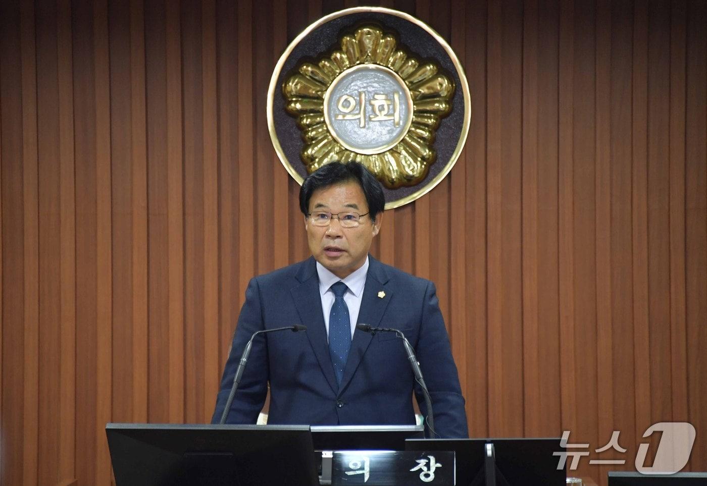 개회사하는 조용훈 의장(논산시의회 제공.재판매 및 DB금지)/뉴스1