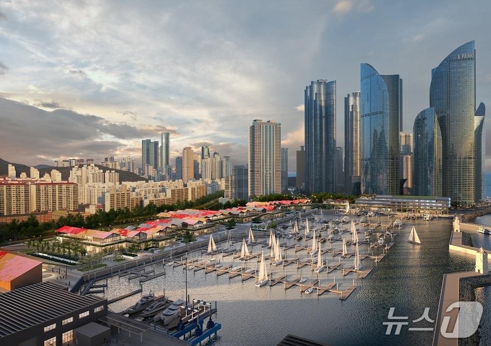 본문 이미지 -  수영만 요트경기장 재개발사업 예상 조감도 &#40;HDC현대산업개발 제공&#41; 뉴스1 ⓒ News1