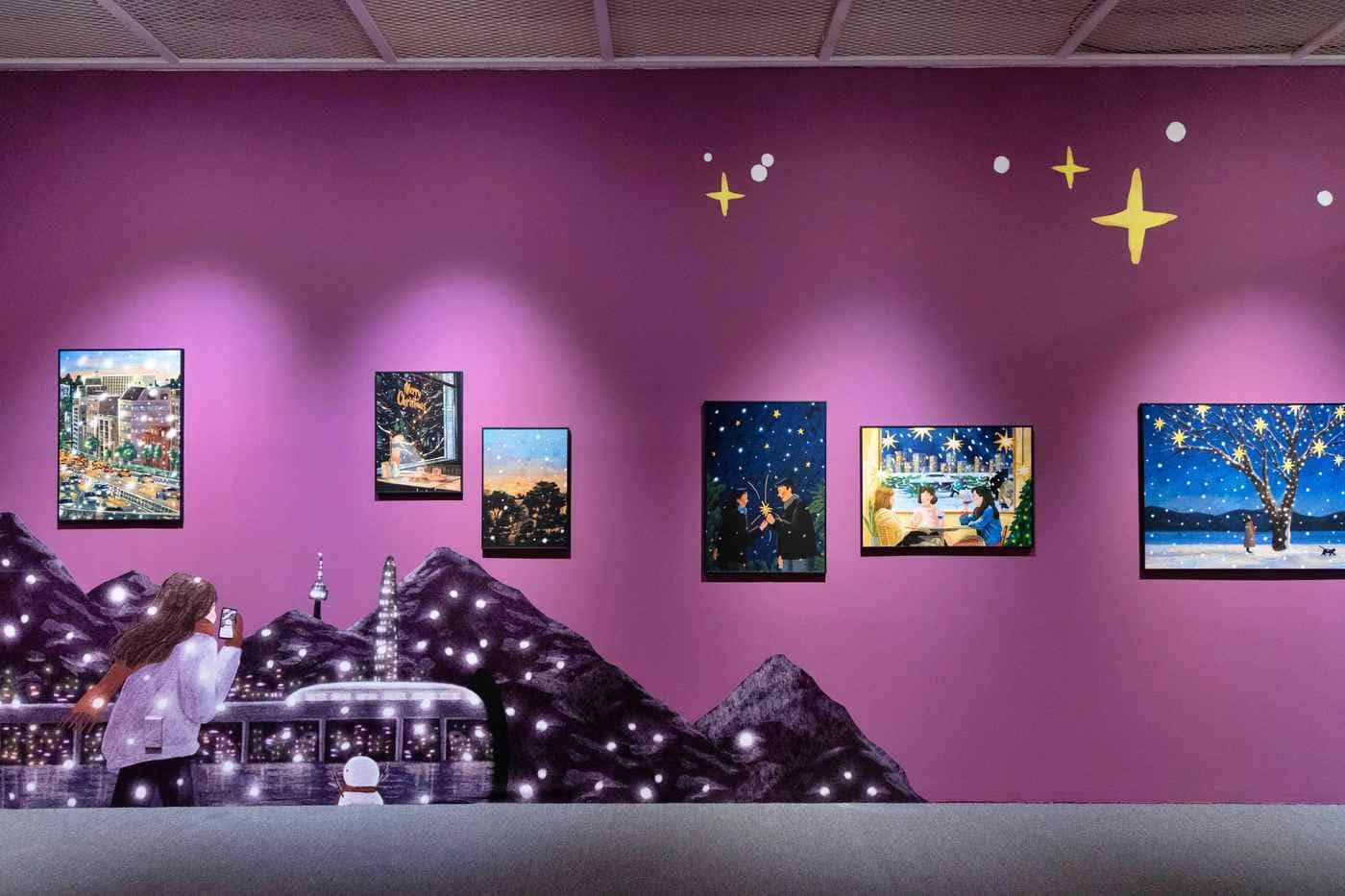 잠실점 아트홀에서 진행하는 &#39;겨울, 그 따뜻한 순간들&#39; 전시 전경&#40;롯데백화점 제공&#41;