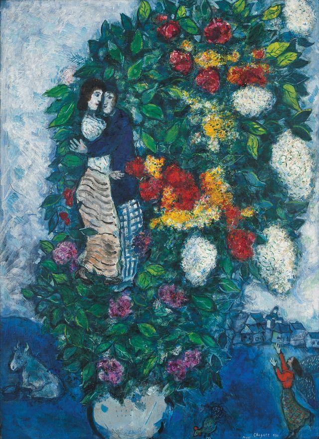 본문 이미지 - Lot. 10,  마르크 샤갈1887-1985, BelarusianFrench, &#39;Bouquet de Fleurs&#39;, oil on canvas, 100.4&times;73.2c &#40;서울 옥션 제공&#41;