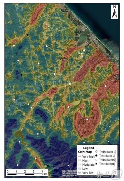 본문 이미지 - 합성곱신경망&#40;CNN&#41;으로 분석한 강릉 남대천 지하수 산출 유망도&#40;지질연 제공&#41; /뉴스1