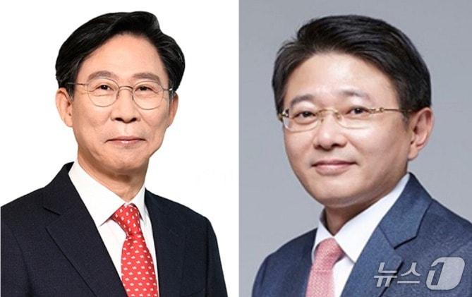 본문 이미지 - 홍원학 사장, 이승호 신임사장/사진제공=삼성생명