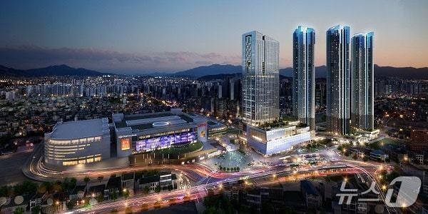 본문 이미지 -  &#39;롯데캐슬SKY-L65&#39; 아파트 일대 전경 &#40;롯데건설 제공&#41; 뉴스1 ⓒ News1 