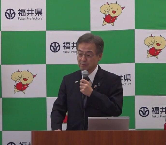 본문 이미지 - 사의 표명한 후쿠이현 스기모토 다쓰지 지사(후쿠이현 홈페이지) 