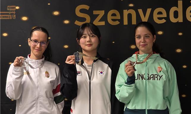 본문 이미지 - 2025 헝가리오픈 국제공기총사격대회 10m 공기소총 여자 시니어·주니어 통합부문에서 금메달을 차지한 김효빈&#40;남부대&#41;.&#40;대한사격연맹 제공&#41;