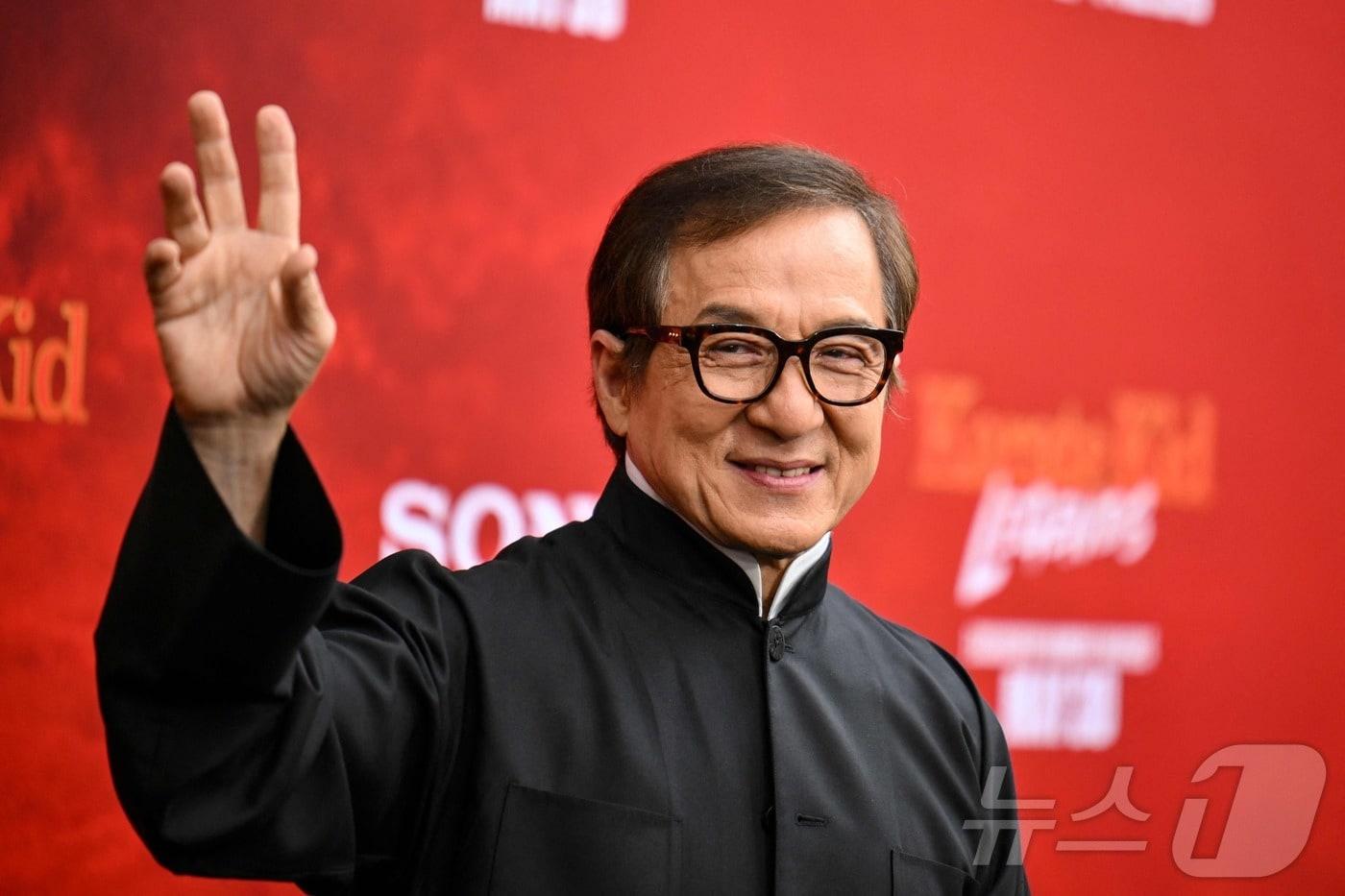 홍콩 출신 영화배우 성룡이 5월 27일&#40;현지시간&#41; 미국 뉴욕 SVA 극장에서 열린 &#39;베스트 키드: 레전드&#39; 월드 프리미어에 참석하고 있다. 2025.05.27. ⓒ AFP=뉴스1 ⓒ News1 윤다정 기자