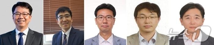 본문 이미지 - 왼쪽부터 김석주 에스원 신임 부사장, 사광호 신임 부사장, 류상림 신임 상무, 손인성 신임 상무, 이영우 신임상무&#40;에스원 제공&#41;