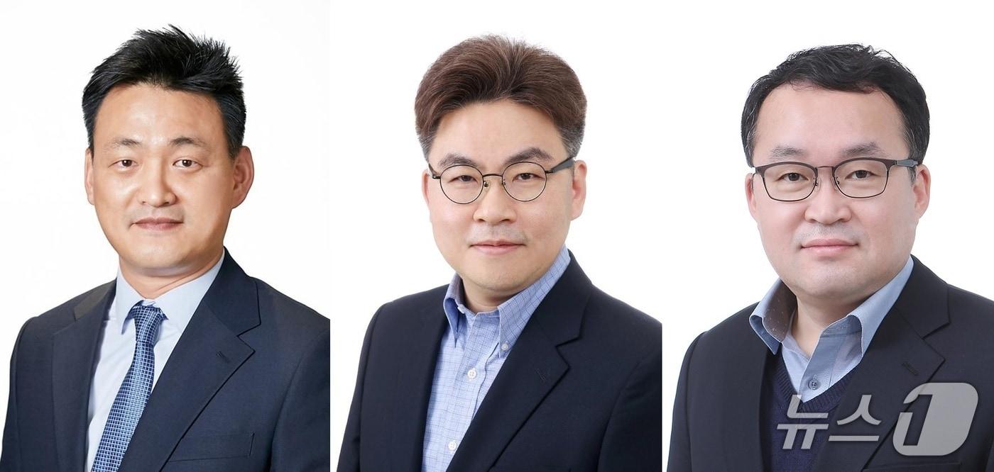 김태훈 부사장, 최문근 부사장, 이준호 전무&#40;LG CNS 제공&#41;