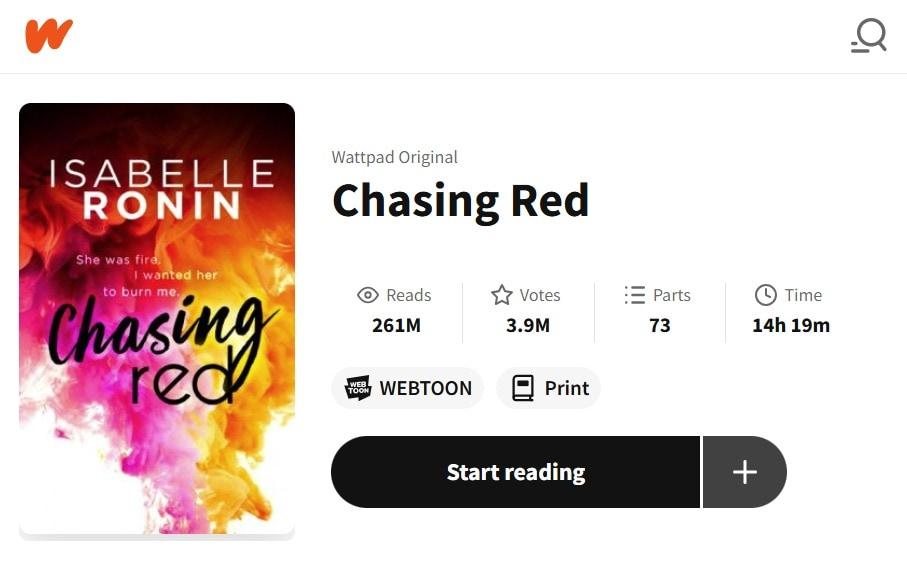 본문 이미지 - 왓패드 웹소설 &#39;체이싱 레드&#39;&#40;Chasing Red&#41; &#40;왓패드 갈무리&#41;