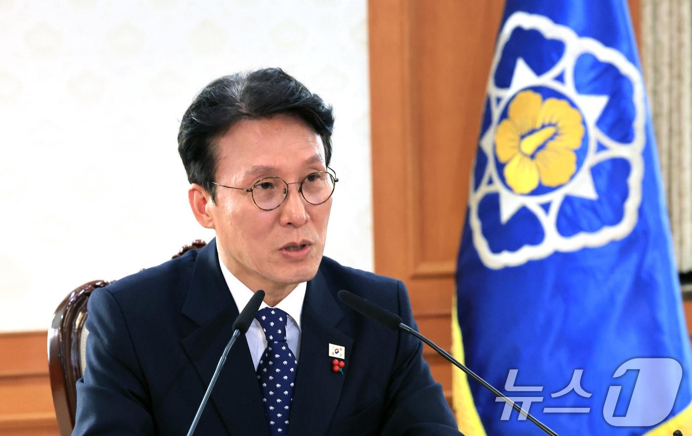 김민석 국무총리가 28일 서울 종로구 정부서울청사에서 열린 국가첨단전략산업위원회의에서 모두발언을 하고 있다. 2025.11.28/뉴스1 ⓒ News1 임세영 기자