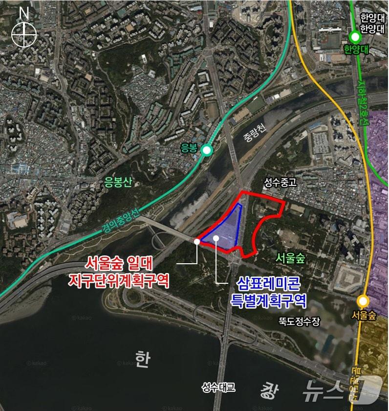 본문 이미지 -  삼표레미콘 부지 위치도 &#40;서울시 제공&#41; 뉴스1 ⓒ News1