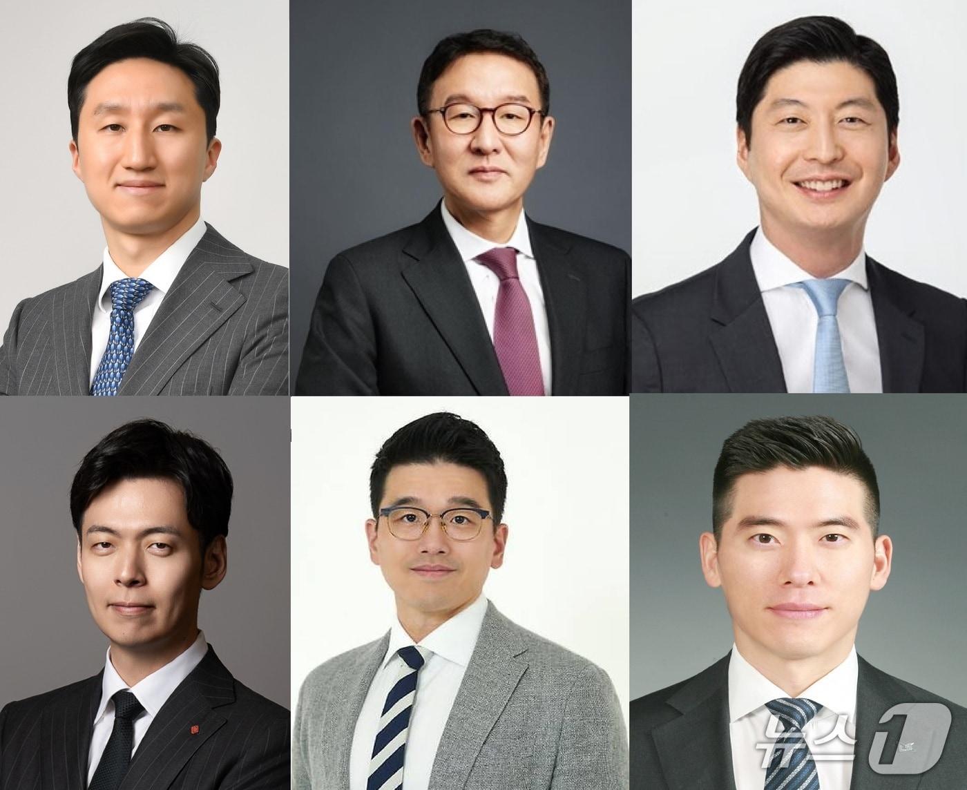 본문 이미지 - 왼쪽 윗줄부터 시계 방향으로 정기선 HD현대 회장, 허용수 GS에너지 대표이사 부회장, 허세홍 GS칼텍스 대표이사 부회장, 구동휘 LS MnM 대표이사 CEO 사장, 이선호 CJ 경영리더, 신유열 롯데 부사.&#40;각사 제공&#41;