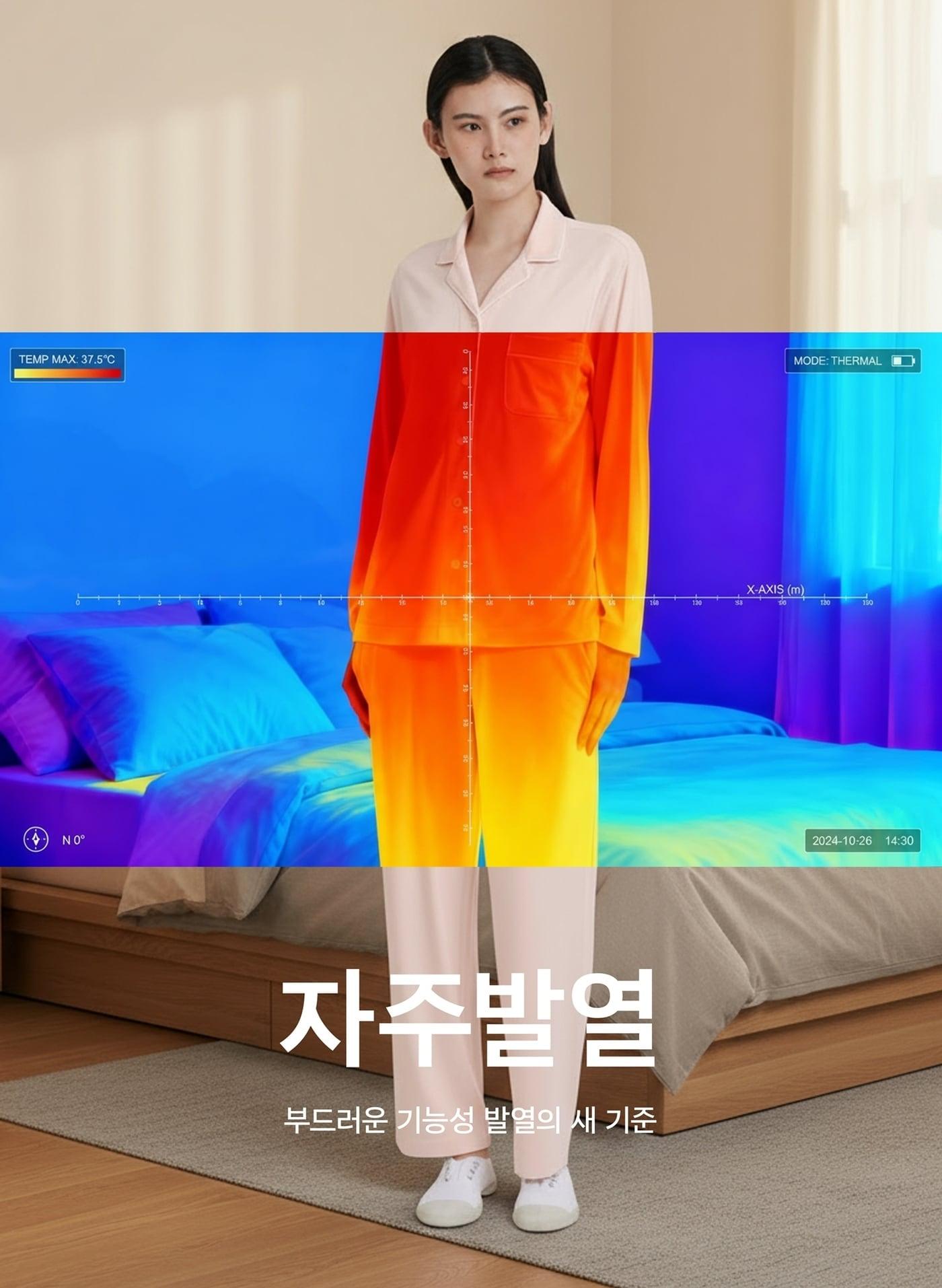 본문 이미지 - 신세계인터내셔날의 라이프스타일 브랜드 자주(JAJU)는 지난달 중순부터 갑작스럽게 낮아진 기온에 발열 패션과 발열 침구류 등의 방한용 상품 매출이 크게 증가했다.(자주제공)