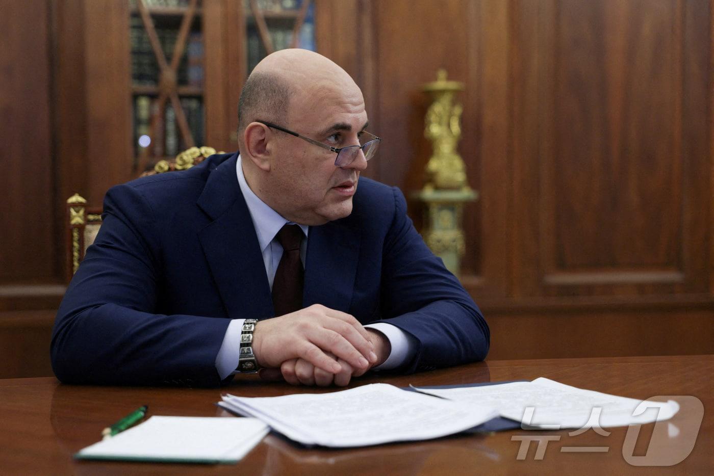 2025년 2월 7일&#40;현지시간&#41; 미하일 미슈스틴 러시아 총리가 모스크바 크렘린에서 블라디미르 푸틴 대통령과 대화를 나누고 있다. 2025.02.07 ⓒ 로이터=뉴스1 ⓒ News1 김지완 기자