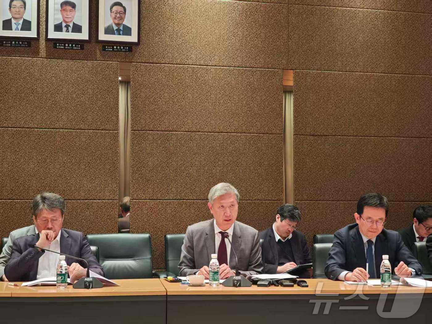 본문 이미지 - 노재헌 주중 한국대사가 3일 대사관에서 베이징 특파원들과 간담회를 진행했다. ⓒ News1 정은지 특파원