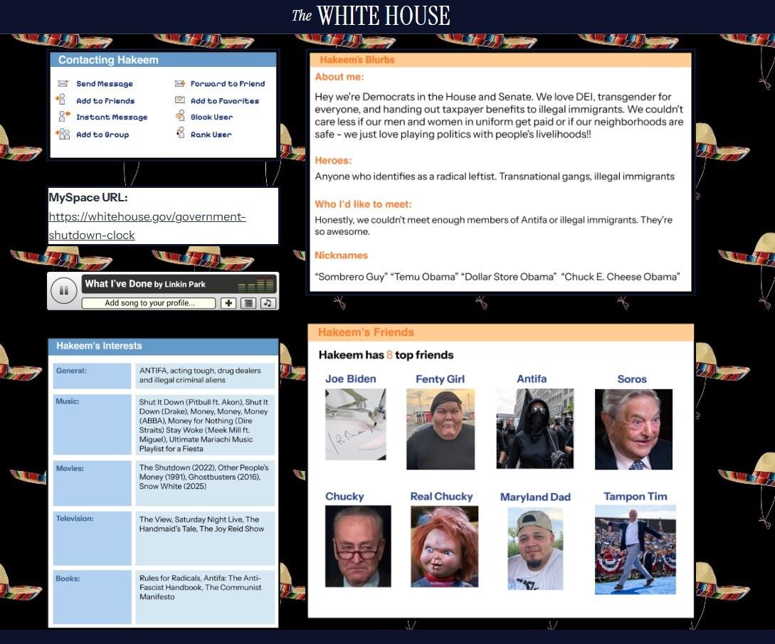 미국 백악관 공식 웹사이트에 개설된 민주당 조롱 페이지&#40;백악관 웹사이트&#41;