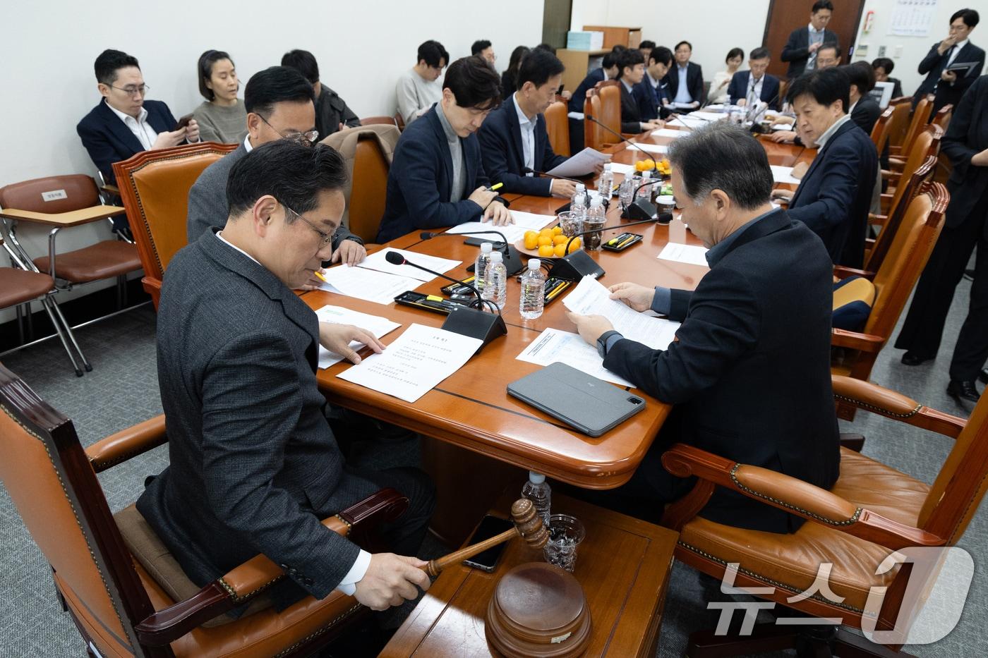 30일 서울 여의도 국회에서 열린 제429회국회&#40;정기회&#41; 기획재정위원회 제8차 조세소위원회에서 박수영 위원장이 의사봉을 두드리고 있다. 2025.11.30/뉴스1 ⓒ News1 이승배 기자