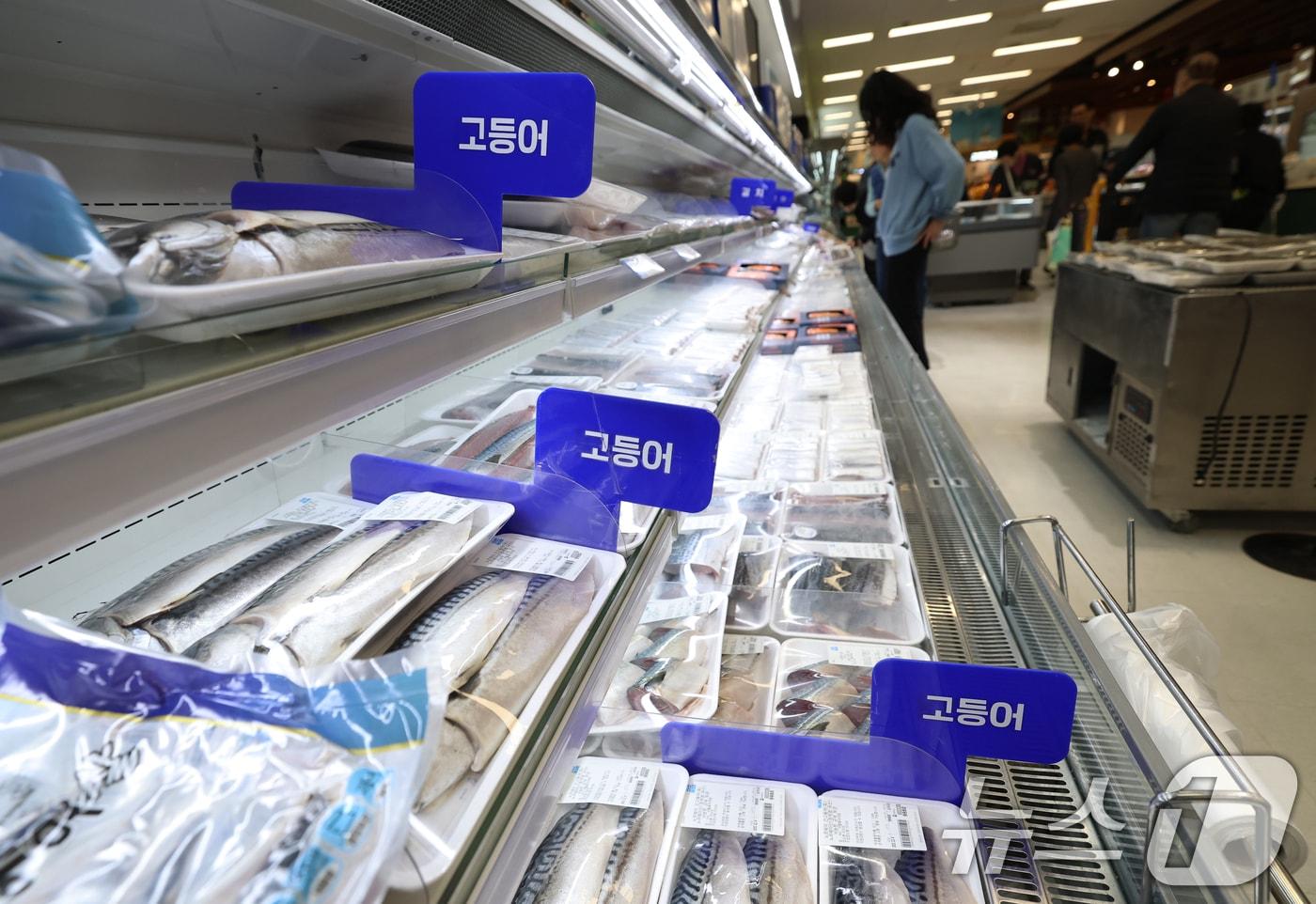 서울의 한 대형마트 수산물 코너에서 장을 보는 고객들. 2025.11.4/뉴스1 ⓒ News1 오대일 기자