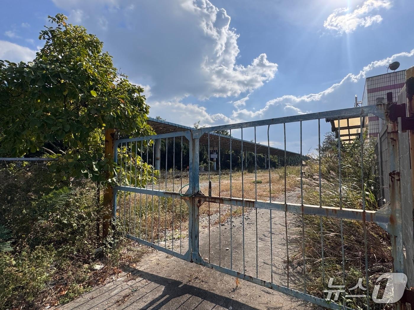 본문 이미지 - 4일 울산 북구 효문역 부지. 옛 승강장으로 가는 길목에 철문이 굳게 닫혀 있다. 2025.11.4./뉴스1 ⓒ News1 김세은 기자