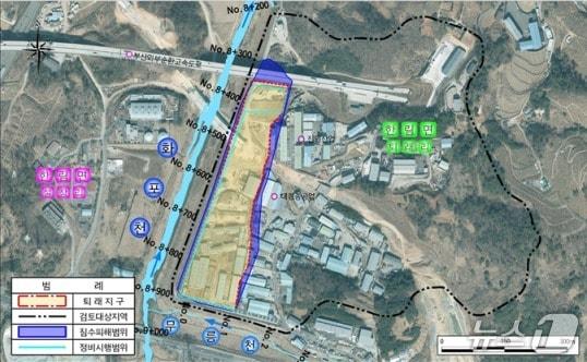 본문 이미지 - 김해시 퇴래 재해위험 개선 지구 정비사업 위치도.&#40;김해시 제공. 재판매 및 DB금지&#41;